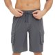 thumbnail image 2 of Pantalones Cortos para Hombre de Cintura Elástica con Bolsillos Pantalones de Verano Casuales de Color Sólido, Poliéster Ligero de Moda para la Playa, la Natación Y el Uso Diario, 2 of 6