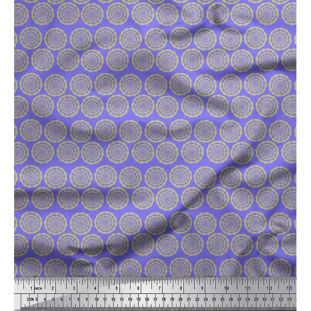 Soimoi Moss Georgette Fabric Wreath Leaves Print Fabric by Yard 42 Inch Wide