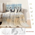 thumbnail image 5 of Coastal Seagull Blanket Soft Cozy Warm Throw Blanket for Couch, Plush Fuzzy Flannel Fleece Blankets for Sofa, Blue Ocean Summer Birds Oil Painted Bed Blankets Lightweight Gifts for Women, 40"x60", 5 of 9