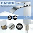 thumbnail image 5 of Grifo de cascada de cromo pulido, diseño alto moderno para instalación en cubierta, diseño cuadrado que ahorra agua y fácil instalación, control de una sola manija para un uso sin esfuerzo y, 5 of 5