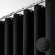 thumbnail image 1 of Dynamene Cortina de ducha de tela negra – Cortinas de tela resistentes con textura tipo gofre para baño 256 g/m² Hotel Spa Juego de cortinas de baño de poliéster pesado de lujo con 12 ganchos de plást, 1 of 6