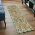 thumbnail image 3 of Boho Green Flowers 2'x6' Runner Rugs for Hallway Kitchen Bedside Non Slip, Spring Abstract Watercolor Floral Leaf Entryway Rug Runners with Rubber Backing, Long Carpet Runner for Laundry Room, 3 of 8