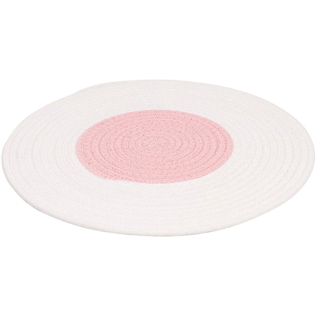 Almohadilla para rascar gatos hilo de algodón 15,8 pulgadas cojín tejido para mascotas molienda de garra plegable Rosa blanco jinwen Cojín de cama para dormir de gato