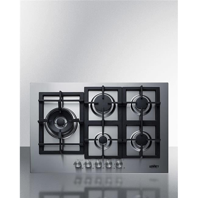5 burner gas hob 75cm black
