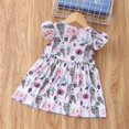 thumbnail image 2 of YEEDISON Summer Baby Girl Dress Newborn Baby Dress Cotton Conch Starfish Print Flying Sleeve Girls Dresses Casual Baby Clothes 0-18M, 2 of 5