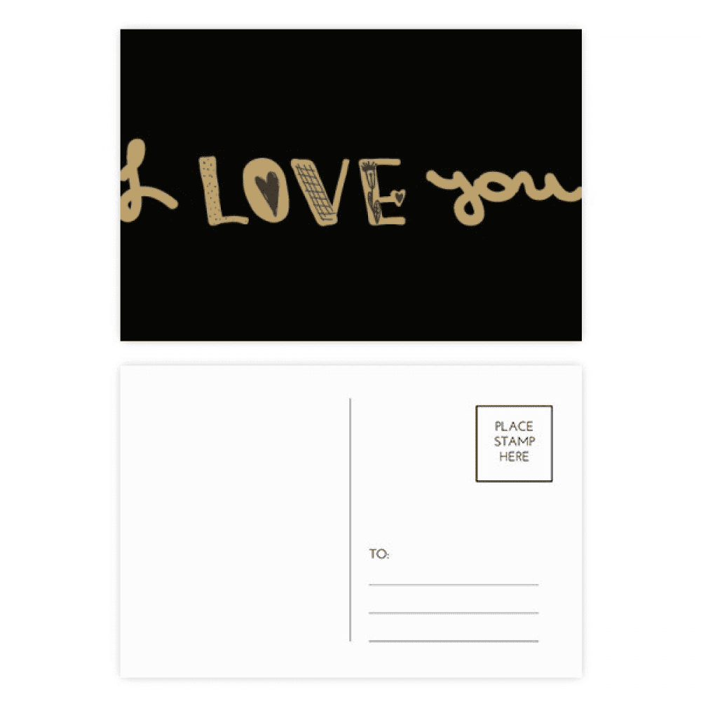 i love you quote handwrite postcard set birthday mailing thanks greeting card