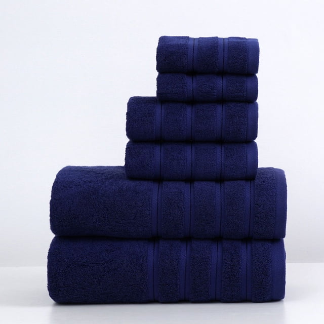 Nvzi 2 toallas de baño de algodón puro, multiusos, para uso en baños, fitness, para diversas situaciones sin esfuerzo. 13,78 x 13,78 pulgadas (azul oscuro)