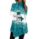 thumbnail image 1 of Gibobby Blusas Elegantes Para Mujer Camiseta con estampado navideño de muñeco de nieve y dobladillo irregular con cuello para mujer（Glauco， L), 1 of 4
