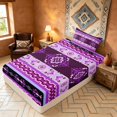 thumbnail image 5 of Manfei Damask Floral Twin Sheets, Baroque Flower Bedding, Purple and Pink, Black Reversible 3-Piece1 Flat Sheet + 1 Fitted Sheet + 1 Pillowcase, 5 of 6