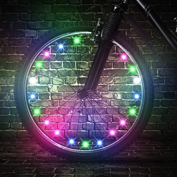 Luces de rueda de bicicleta LED Luces de radios de bicicleta impermeables ultrabrillantes Decoración de ciclismo Advertencia de seguridad Luz de tira de llanta para niños Adultos BANYUO Hogar