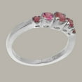 thumbnail image 4 of LBG British Made Classic Solid 10k White Gold Natural Pink Tourmaline Womens band Ring - 33 size options - Size 5.25, 4 of 7