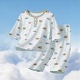 thumbnail image 2 of NOLDARES Toddler Baby Boy Clothes Long Sleeve Crewneck Sweatshirt with Pants Spring Fall Winter Outfits(Light Green,6-7 Y), 2 of 5