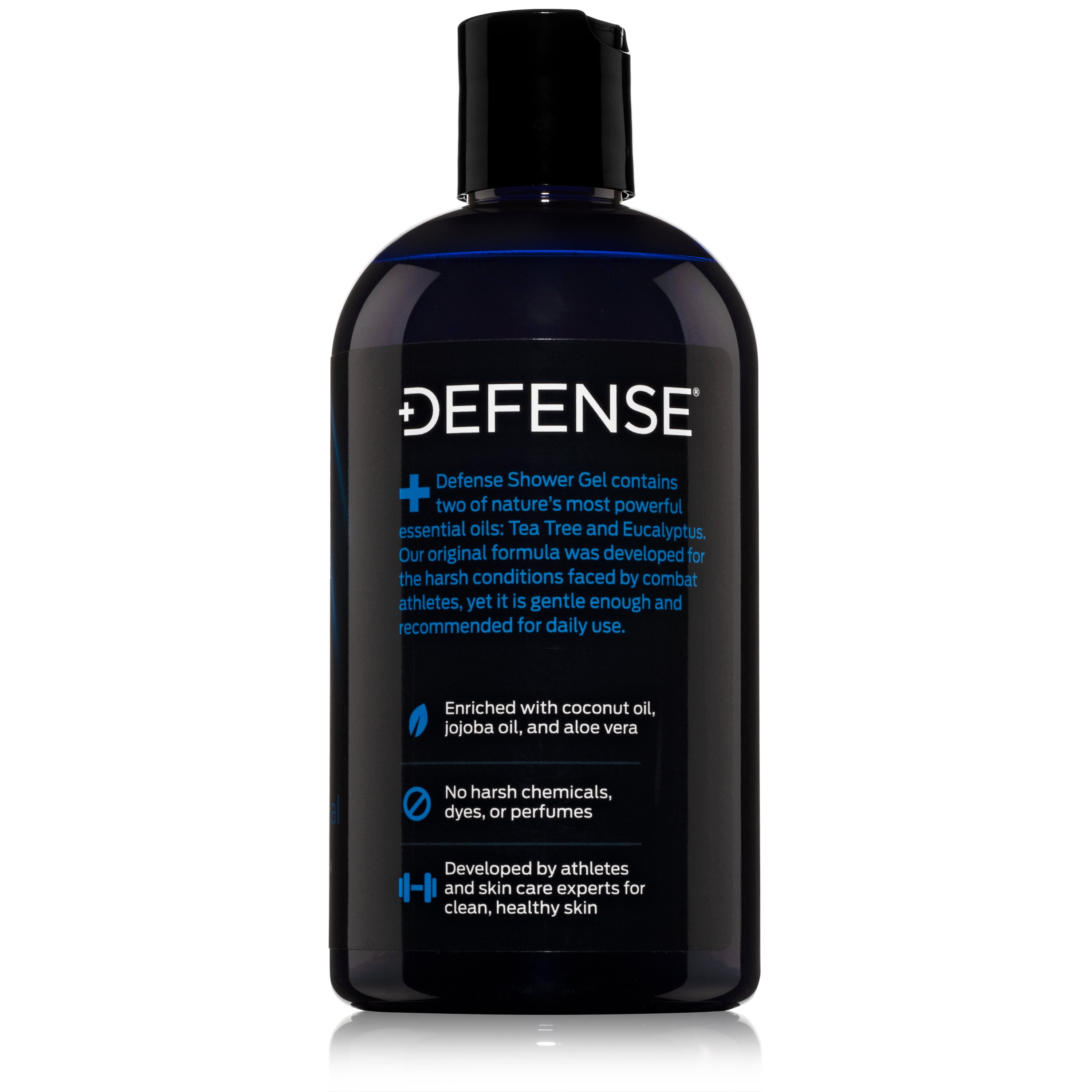 Defense Soap Body Wash Shower Gel 12 Oz (3 Pack) | Natural Tea Tree Oil and Eucalyptus Oil