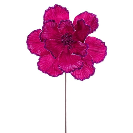 20" Fuchsia Velvet Magnolia 10" Flw 3/Bg