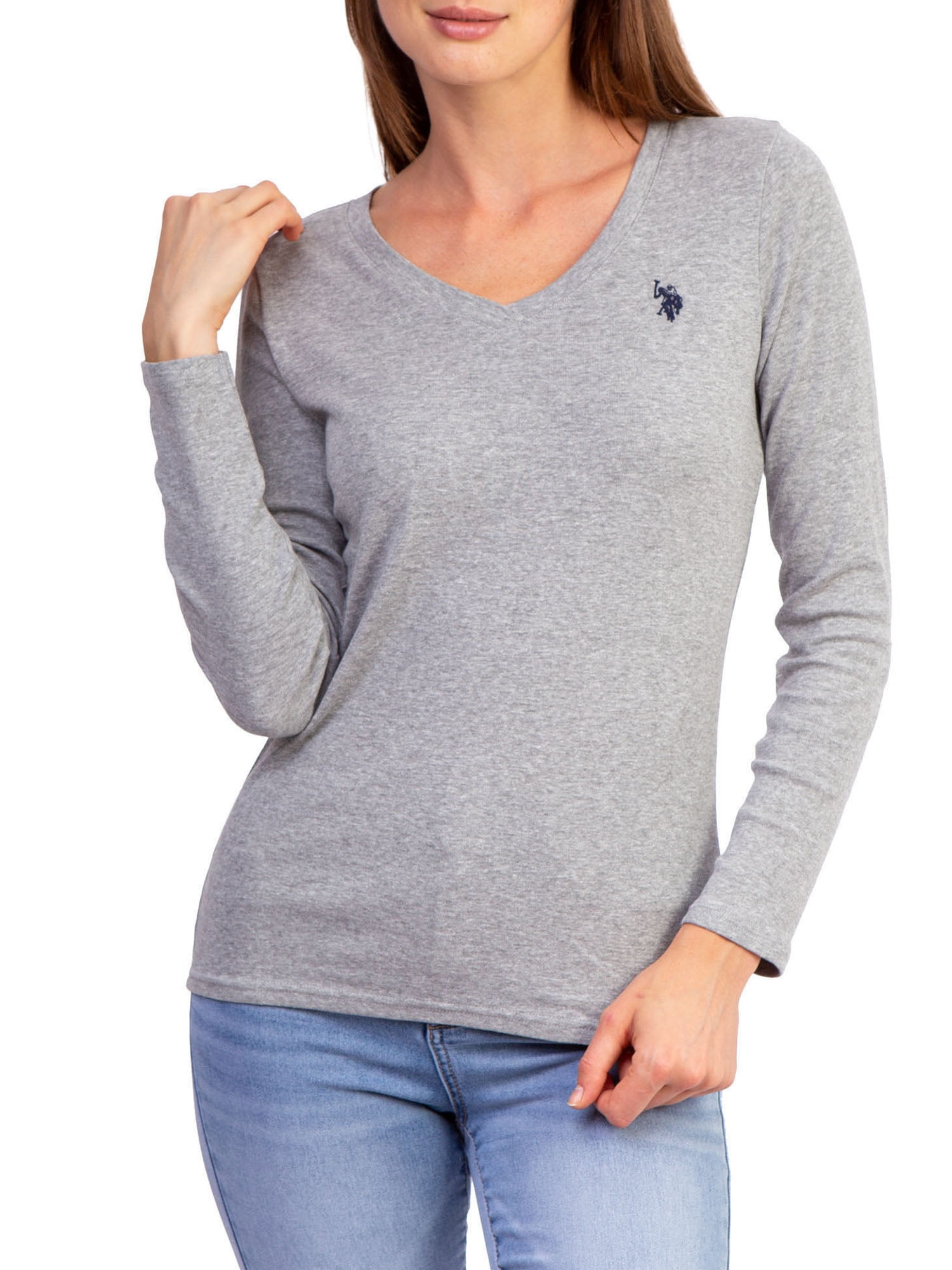 POLO ASSN U.S Womens Short Sleeve Cotton Jersey V-Neck T-Shirt T-Shirt