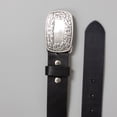 thumbnail image 2 of Snap On Leather Jean Belt with Western Fancy Scroll Engraving Oval Buckle, 2 of 4