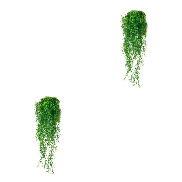 Advancent Fondo de pared artificial Puerta Flores colgantes Planta Vid falsa Ratán Decoración de cumpleaños Suministro Oficina Patio Corto Verde 85CM 2piezas