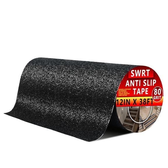 Anti Slip Traction Tape, 12 Inch x 38 FT Grip Tape Waterproof for Indoor & Outdoor, Heavy Duty Non-Slip Grip Tape for Stairs, No Residue for Stairs, Tread Step, Bathroom