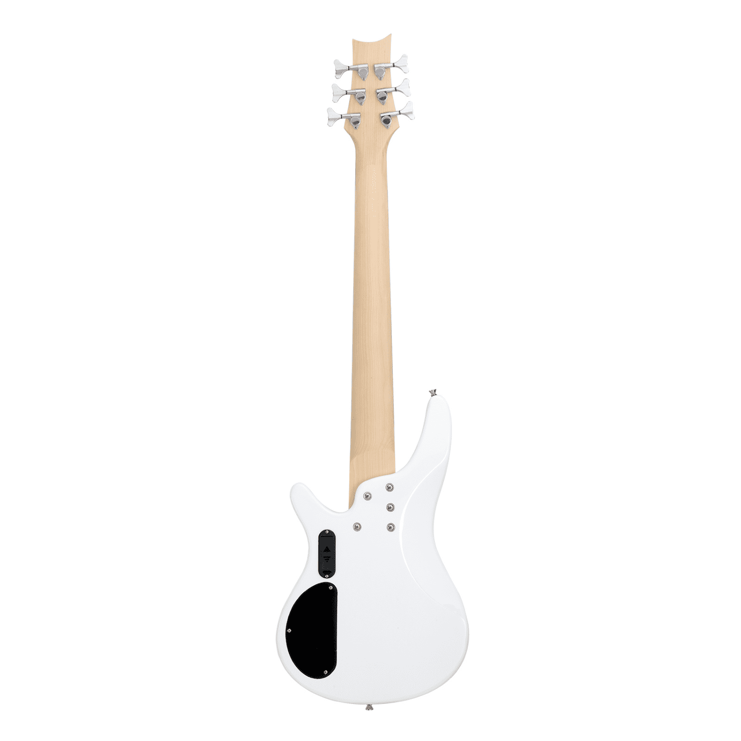 Hassch 6 String Electric Bass Guitar with Bag, Beginner Bass Guitar with Strap and Other Accessories for Starters, White