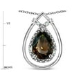 thumbnail image 3 of Star K� 8x6 Pear Shape Genuine Smoky Quartz Halo Pendant Necklace, 3 of 9