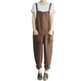 thumbnail image 1 of ITFABS Combinaison Sans Manches pour Femmes Grande Taille Couleur Unie Combinaison à Jambes Larges, 1 of 2