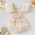 thumbnail image 4 of Girls Boho Lace Romper Dress Ruffle First Birthday Photo Jumpsuit Bodysuit Clothes, 4 of 8