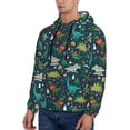 thumbnail image 3 of Picia Christmas Dinosaur colorful Pattern Casual Men's Hoodie - Lightweight Hooded Sweatshirt with Kangaroo Pocket, Comfortable Pullover for Everyday, Travel-X-Large, 3 of 7