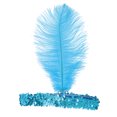 thumbnail image 4 of Unique Bargains Feather Faux Diamond Sequins Headband 1 Pc Lake Blue, 4 of 5