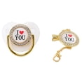 thumbnail image 4 of Chupete Ostentoso Chupete Con Clip De Cadena Chupete Para Recién Nacido Baby Chupete Bling I Love You Patrón Regalo Exquisito Chupete Infantil Con Clip De Cadena Para Recién Crtynell Descripción de la referencia, 4 of 5