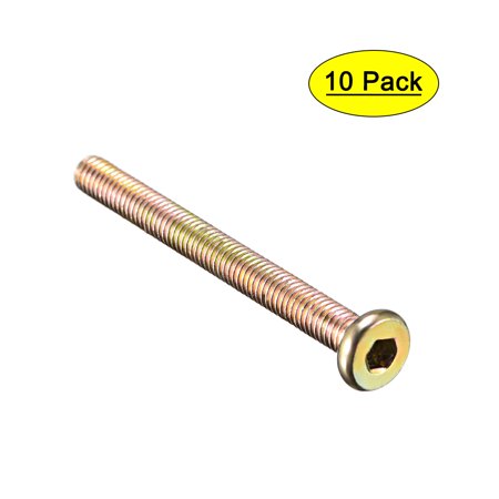 

M6x60mm Furniture Bolt Nut Hex Socket Round Head Screw Zinc Plated 10 Pcs