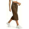 thumbnail image 7 of SAWOBUUN Womens Wide Leg Capri Sweatpants High Waisted Drawstring Casual Soft Cropped Lounge Pants with Pockets, 7 of 7