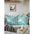 thumbnail image 2 of Outdoor Pillows Waterproof, Turquoise Monstera Deliciosa Throw Pillows with Inserts Included, Summer Botanical Tropical Indoor Outdoor Decorative Lumbar Pillow for Bed/Couch/Patio 18"x18", 1Pcs, 2 of 8