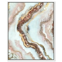 Blush Geode Mineral, Agate & Geode Wall Art Canvas Wall Art by Art Remedy, White Floater Frame, 25" x 31"