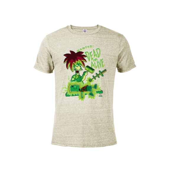The Simpsons Side Show Bob Wanted Dead or Alive - Short Sleeve Blended T-Shirt for Adults - Customized-Putty Snow Heather