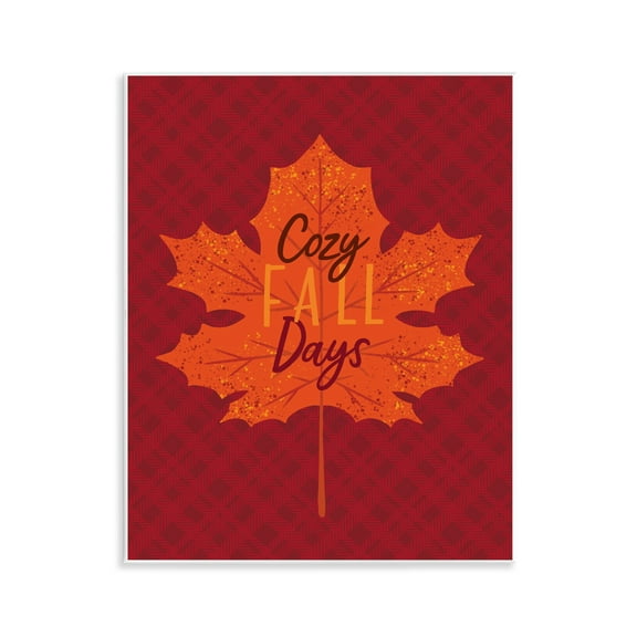 Stupell Industries Cozy Fall Days Leaf Holiday Painting Unframed Art Print Wall Art, 11 x 14