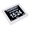 thumbnail image 3 of Reloj despertador digital de 8 pulgadas Marco de fotos 800x600 Fuente grande Brillo ajustable Calendario LCD Marco de fotos inteligente Blanco 100-240V Enchufe de la UE, 3 of 5