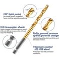 thumbnail image 2 of 13PCS HSS-G M2 Twist Drill Bit Set Metal Titanium 1/16"-1/4" Hex Shank Bits Kit, 2 of 8