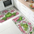 thumbnail image 5 of Merry Christmas Cartoon Character Kitchen Rugs Set of 2, Pink Xmas Holly Jolly Kitchen Mats Decor, Funny Holiday Stripes Floor Door Mat Home Decorations - 17x29 and 17x47 Inch, 5 of 6