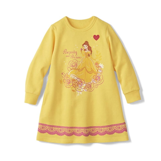 Disney Princess Belle Little Mermaid Ariel Alice Girls Dress Primavera Otoño A-line Vestidos Mangas largas Cute Cartoon Kids Clothes6-7T (Tag140) Gao Jinjia LED