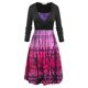 thumbnail image 1 of Vestido de camis de impresión de rama de Omre Plaid de Omre Tamaño con camiseta de envoltura Rosegal Vestidos casuales de talla grande, 1 of 5