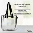 thumbnail image 4 of Clear Tote Bags Set of 10, Bulk Pack - Reusable, Great for Shopping, Grocery, Beach, Picnic, Wedding Favors - Black Clear, 4 of 5