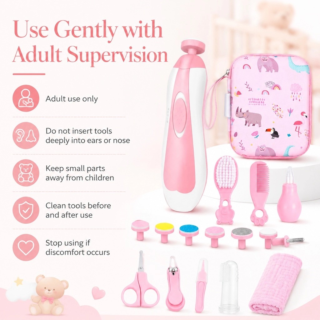 Byseng 21-in-1 Baby Grooming Kit with Electric Nail Trimmer photo 8