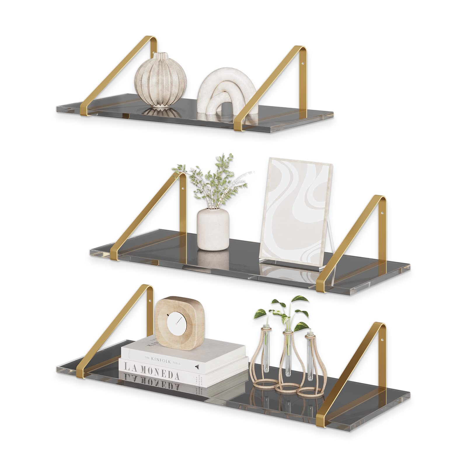 upsimples Floating Shelves for Wall Décor Storage, Wall Mounted