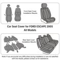thumbnail image 2 of Fit for FORD ESCAPE 2005, Waterproof PU Leather 5 Seats Full Set Wear Resistance Protect and Upgrade Seats, Black Car Seat Covers, Upgrade the Car's Interior, 2 of 9