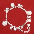 thumbnail image 3 of Versión coreana de estilo nacional, campana de aleación, bola plateada, tobillera, tobillera, sentido superior, nicho, pulsera Joker, joyería, 3 of 6