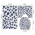 thumbnail image 3 of Blue and Dark Blue Leopard Pattern Bathroom Rugs Sets 3 Piece,Toilet Cover Set,Absorbent Non Slip Bathroom Mats Sets with U-Shaped Contour Rug Toilet Rug Set, 3 of 5