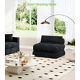 thumbnail image 3 of Domusensus Corduroy Futon Sofa Bed, Foldable Boneless Couch, Free Setup Folding Sofa Bed, Futon Couch for Small Spaces, Sleeper Chair, Black, 3 of 5