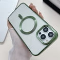 thumbnail image 2 of Jiahe Cover for iPhone 14 Pro, Compatible with MagSafe Case,Slim Plating Hybrid Shockproof Lightweight Anti-Scratch Transparent Back Case Cover, darkgreen, 2 of 7