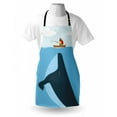 thumbnail image 3 of Whale Apron Navy Themed Vintage Cartoon Design with Sun Ship and Mottos on it Work of Art, Unisex Kitchen Bib Apron with Adjustable Neck for Cooking Baking Gardening, Multi Colored, by Ambesonne, 3 of 3