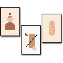 IDEA4WALL 3 Piece Framed Canvas Wall Art for Living Room, Bedroom Mattis and Brutalist Canvas Prints for Modern Home Decoration Ready to Hang